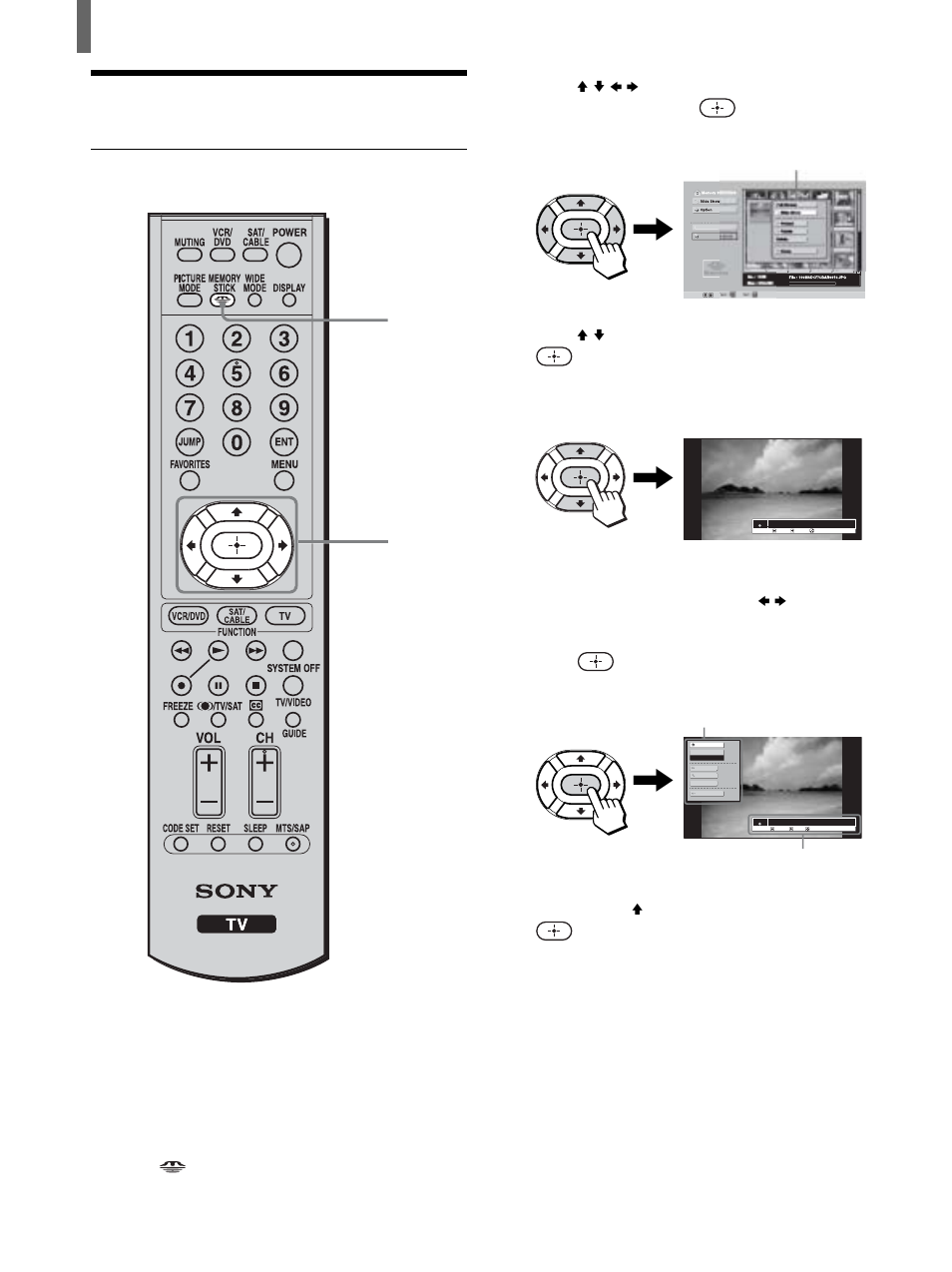 Viewing photos, Viewing digital photos at full- screen size | Sony KLV-26HG2 User Manual | Page 64 / 84