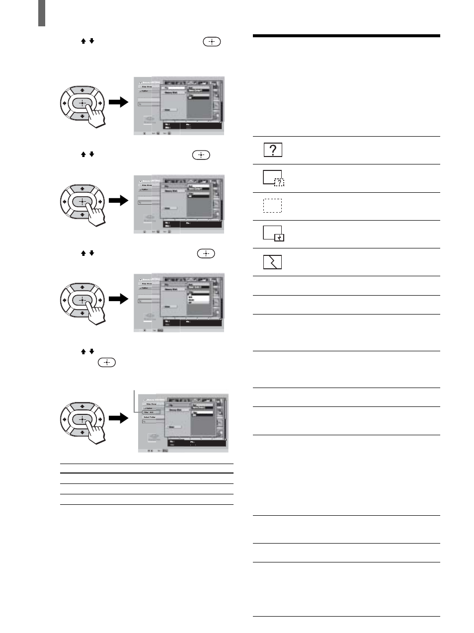 Caution icons and messages | Sony KLV-26HG2 User Manual | Page 74 / 84