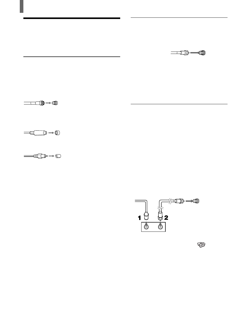 Connecting directly to cable or an antenna, Cable box connections, Connector types | Sony KLV-26HG2 User Manual | Page 8 / 84