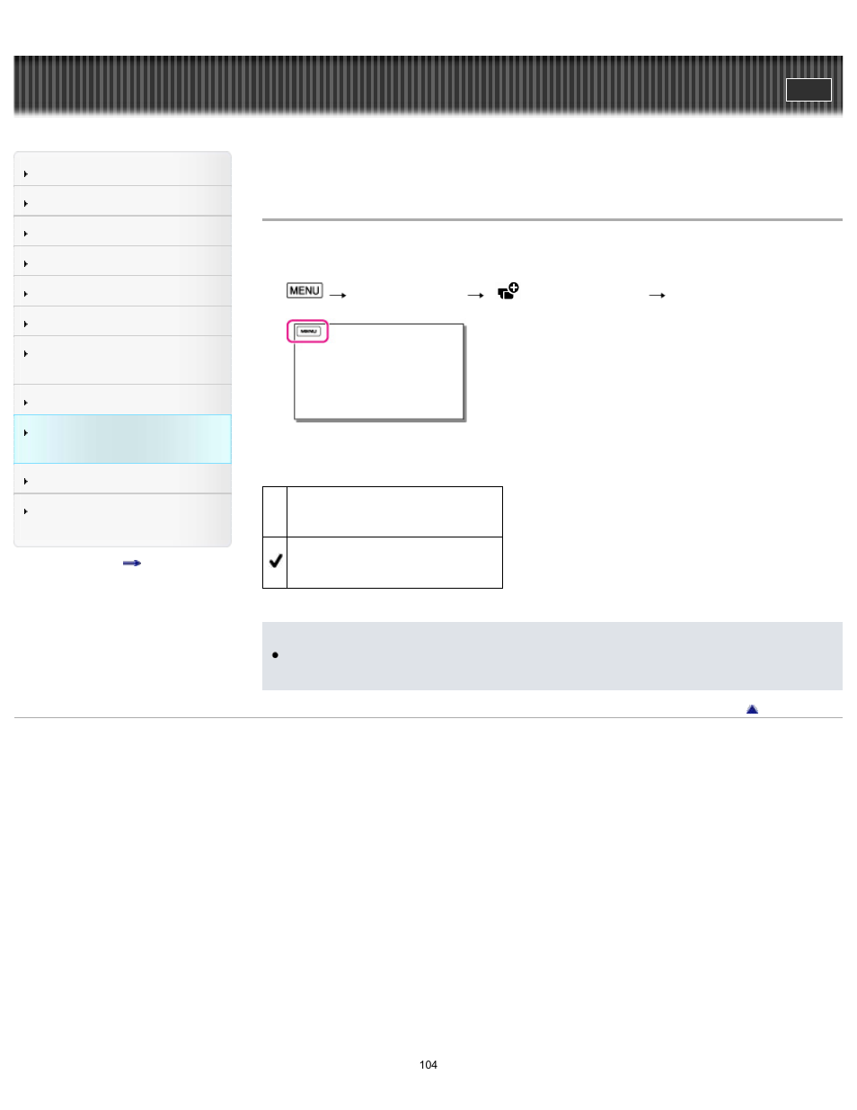 Display setting, User guide | Sony HDR-MV1 User Manual | Page 104 / 171