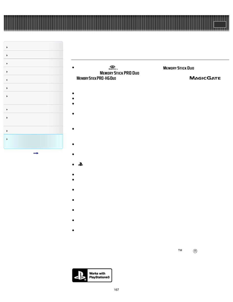 On trademarks, User guide | Sony HDR-MV1 User Manual | Page 167 / 171