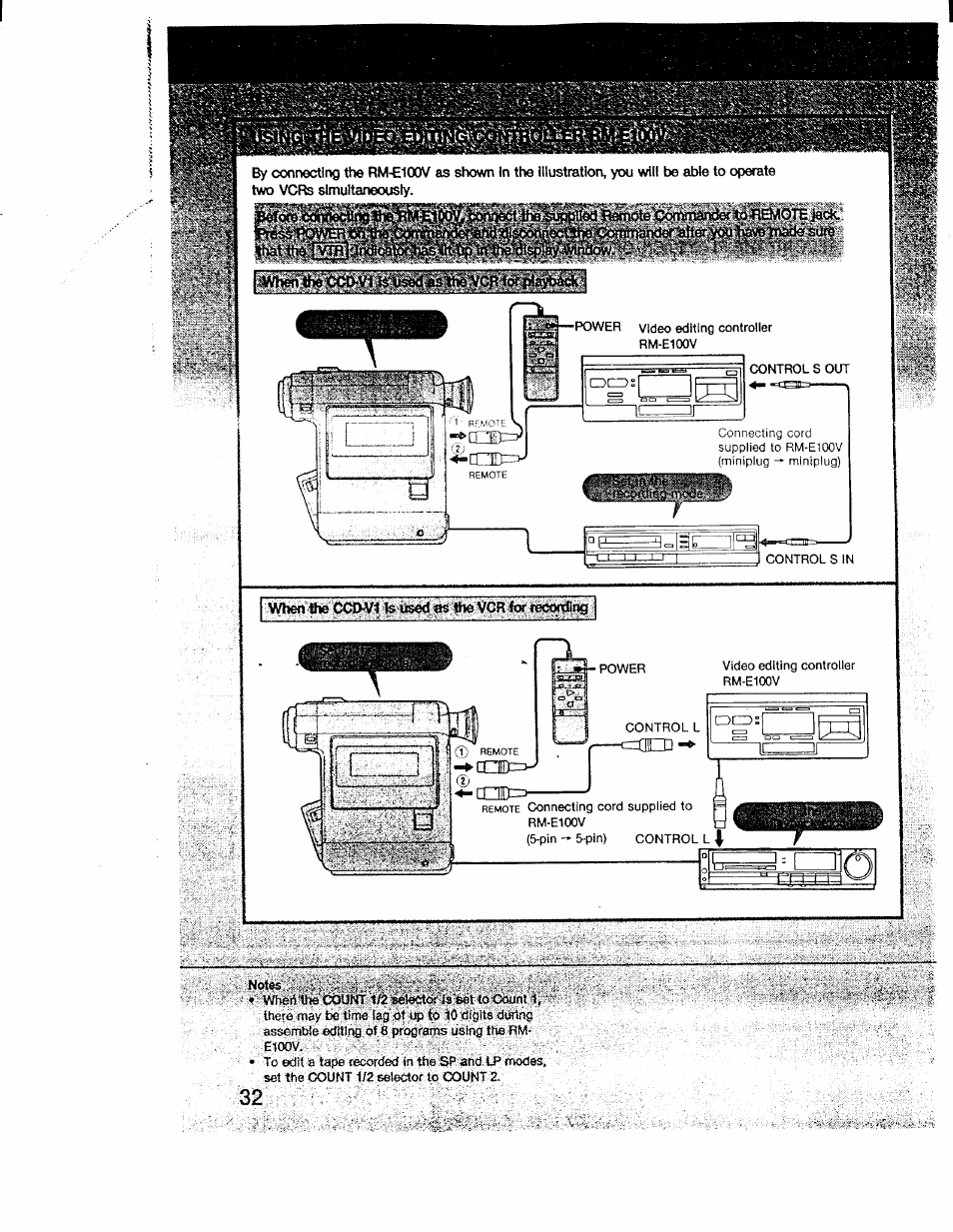 When ihe ccd^i ^ |h6 vcr fo’lee^ng | Sony CCD-V1 User Manual | Page 32 / 40