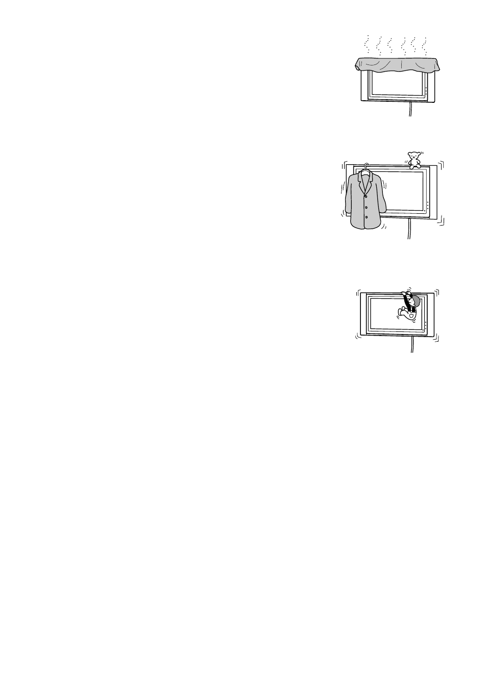 Do not lean on or hang from the display unit | Sony SU-PW1 User Manual | Page 4 / 52