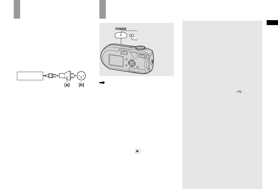 Using your camera abroad, Turning your camera on/off | Sony DSC-P93 User Manual | Page 17 / 132