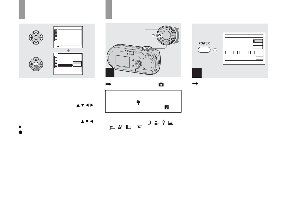 How to use the control button, Setting the date and time, Set the mode dial to | Press power to turn on the power | Sony DSC-P93 User Manual | Page 18 / 132