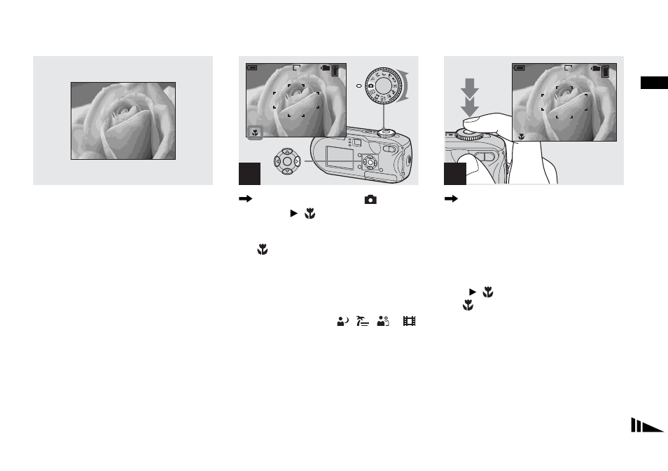 Shooting close-ups – macro | Sony DSC-P93 User Manual | Page 29 / 132