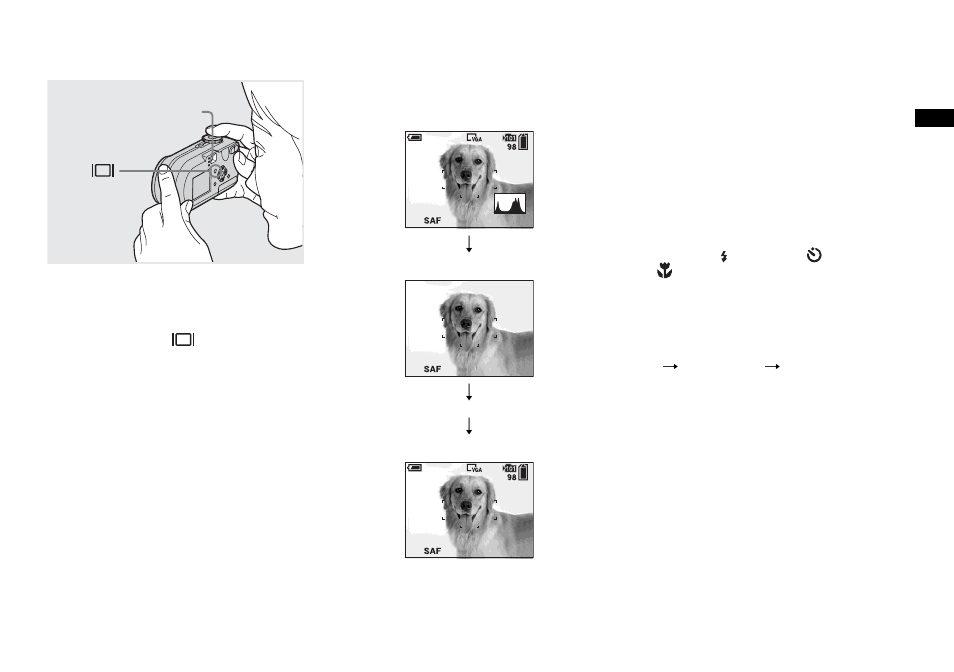 Shooting images with the finder | Sony DSC-P93 User Manual | Page 33 / 132