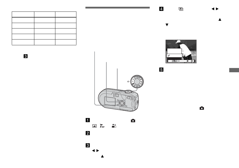 Shooting in multi burst mode, Multi burst | Sony DSC-P93 User Manual | Page 61 / 132