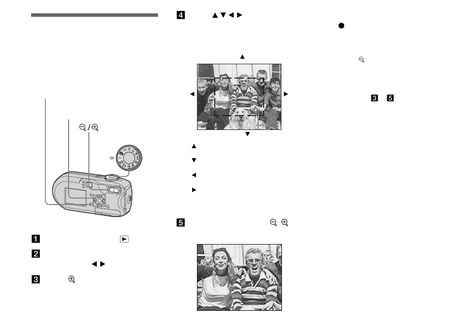 Enlarging a portion of a still image, Playback zoom | Sony DSC-P93 User Manual | Page 64 / 132