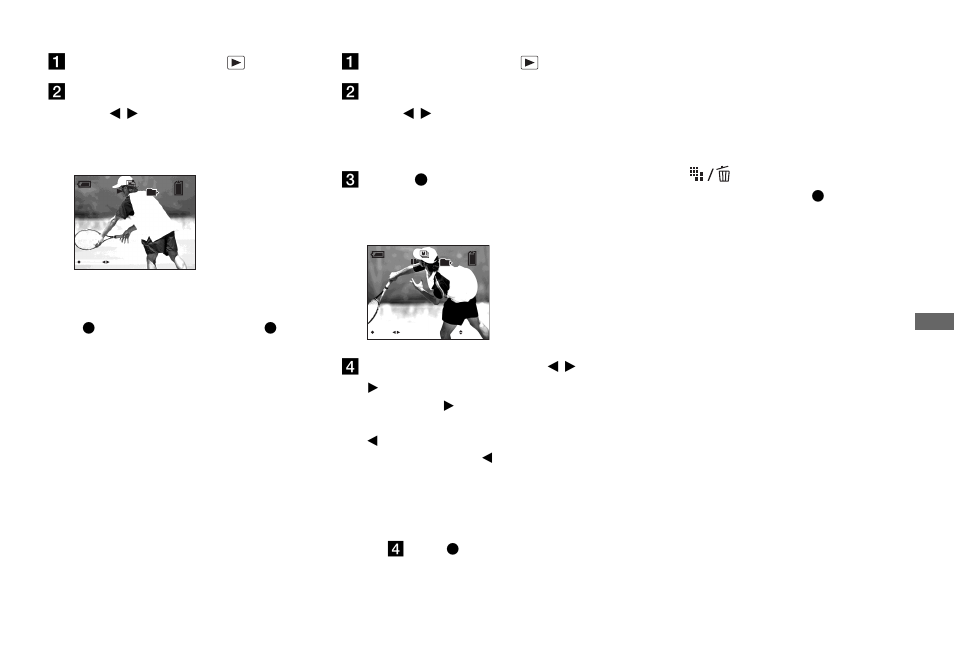 Playing back continuously, Playing back frame by frame | Sony DSC-P93 User Manual | Page 67 / 132