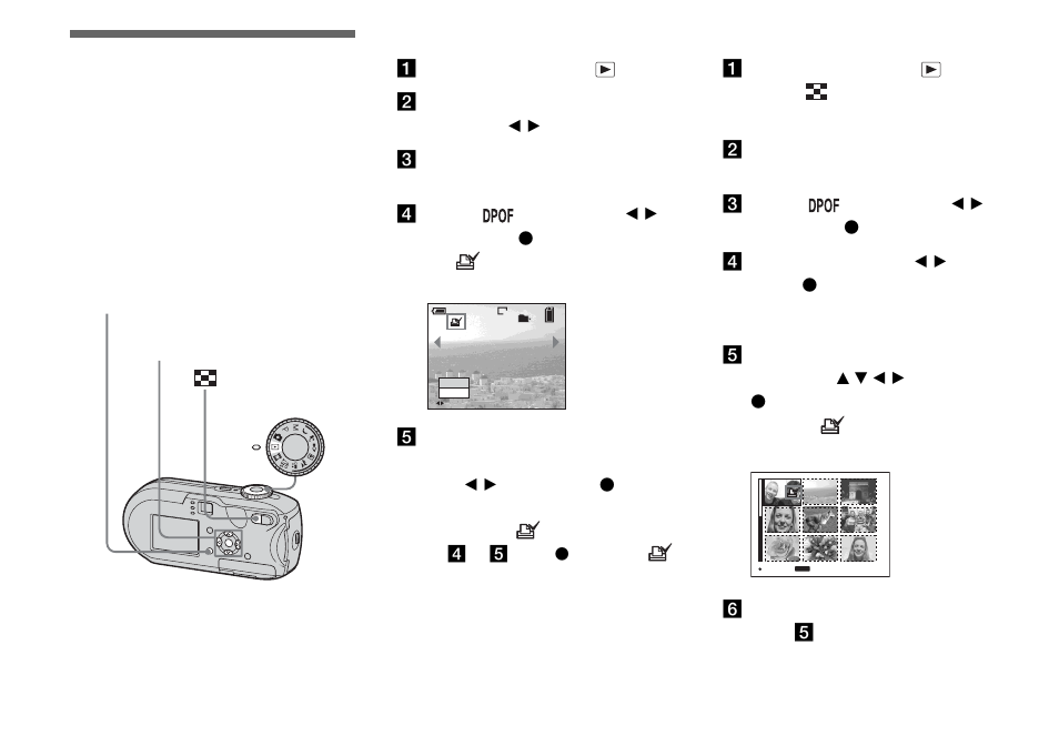 Choosing images to print, Print (dpof) mark | Sony DSC-P93 User Manual | Page 70 / 132