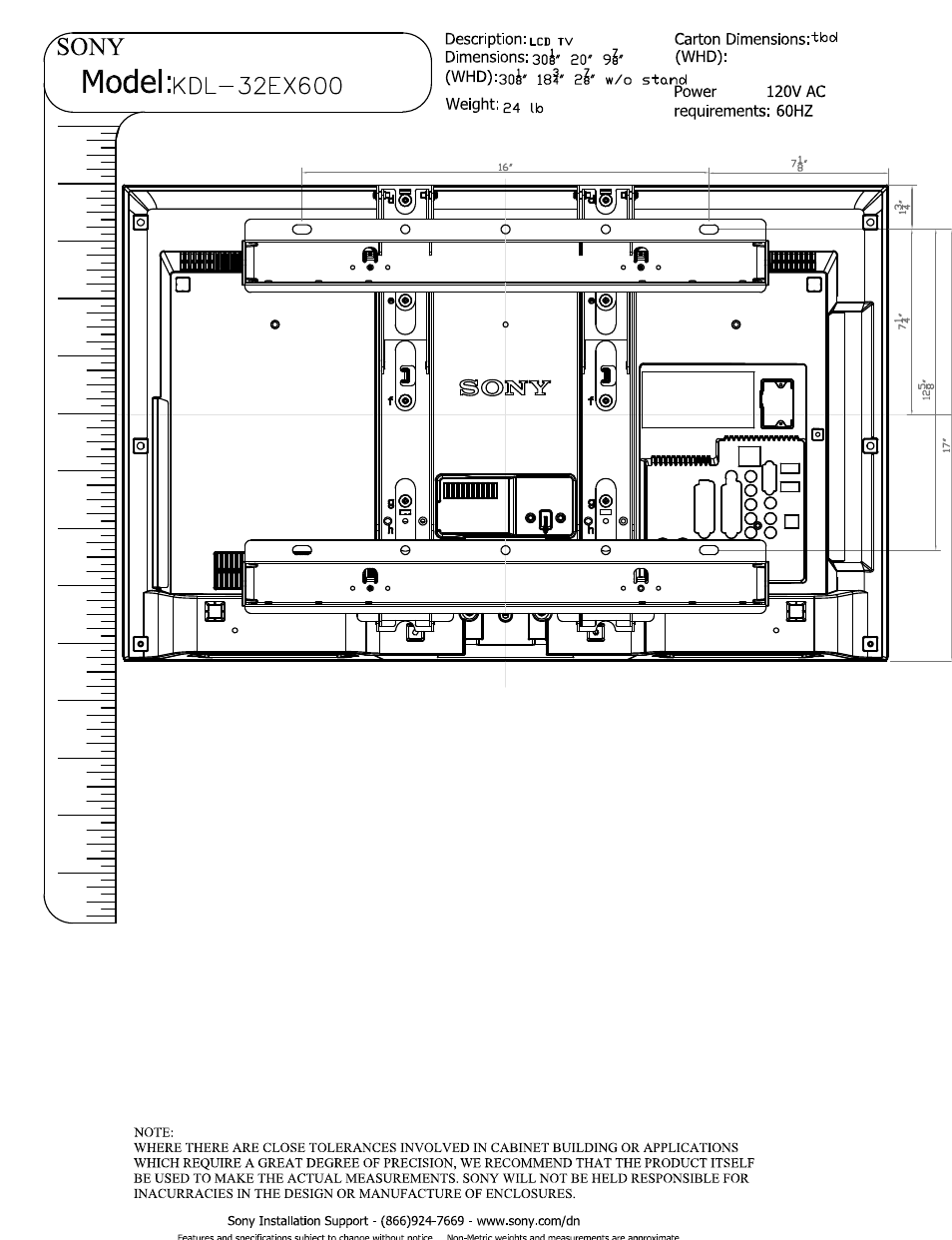 Sony KDL-32EX600 User Manual | Page 3 / 3