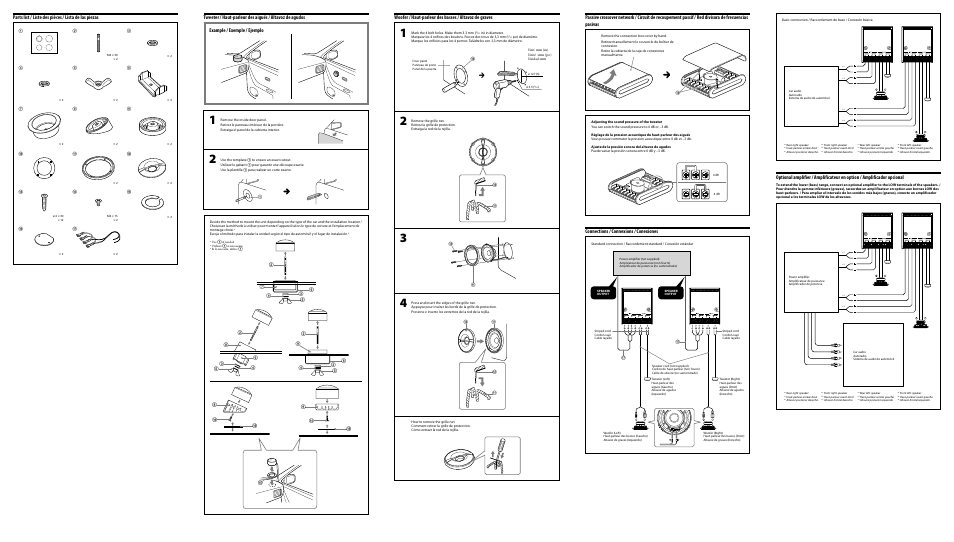 Connections / connexions / conexiones | Sony XS-GTR1720S User Manual | Page 2 / 2