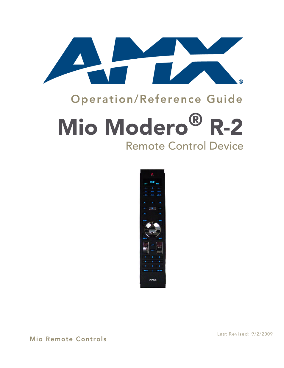 AMX Mio Modero R-2 User Manual | 24 pages