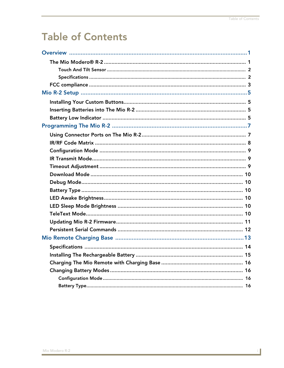 AMX Mio Modero R-2 User Manual | Page 5 / 24