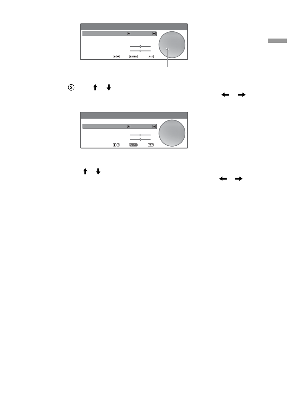 2press, Adjust the color of the specified portions. press | Sony VPL-HS51 User Manual | Page 33 / 68