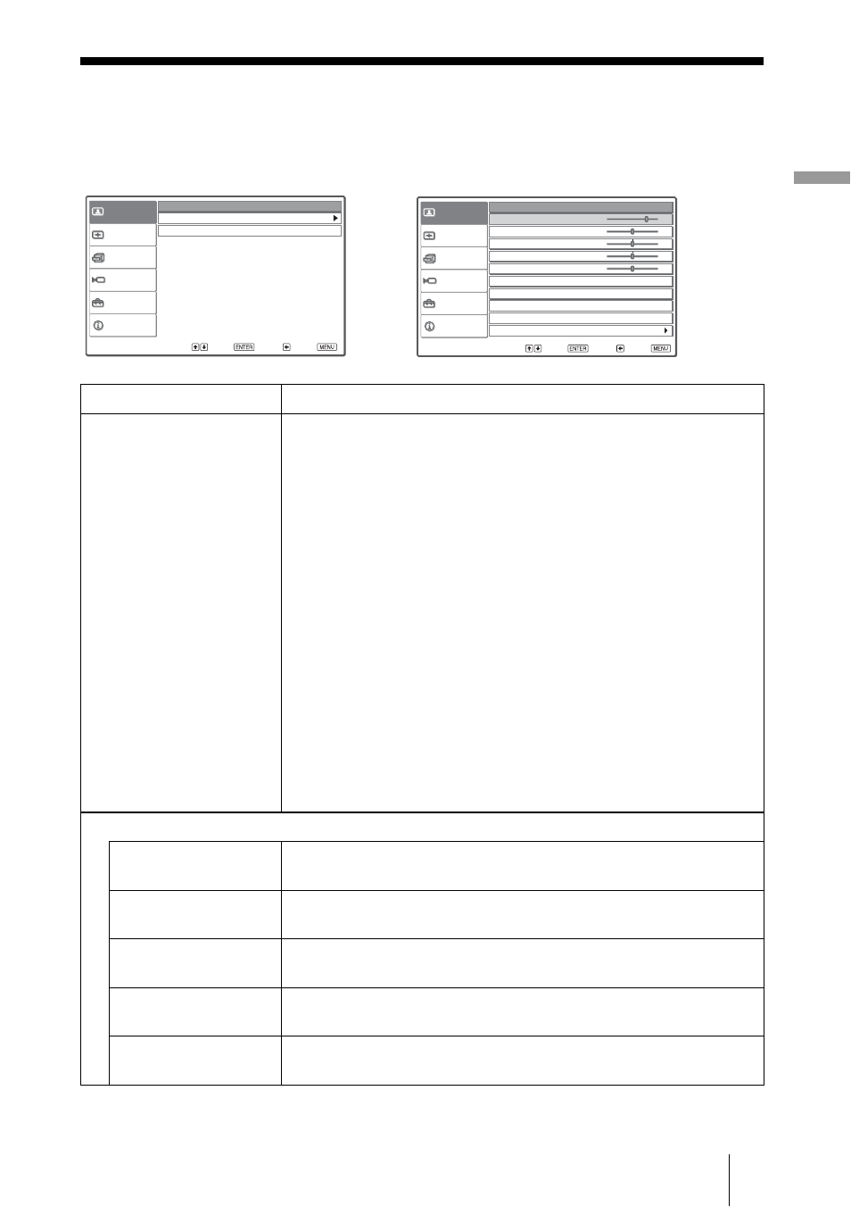 Picture menu, The picture menu is used for adjusting the picture, Adjust picture menu | Sony VPL-HS51 User Manual | Page 37 / 68