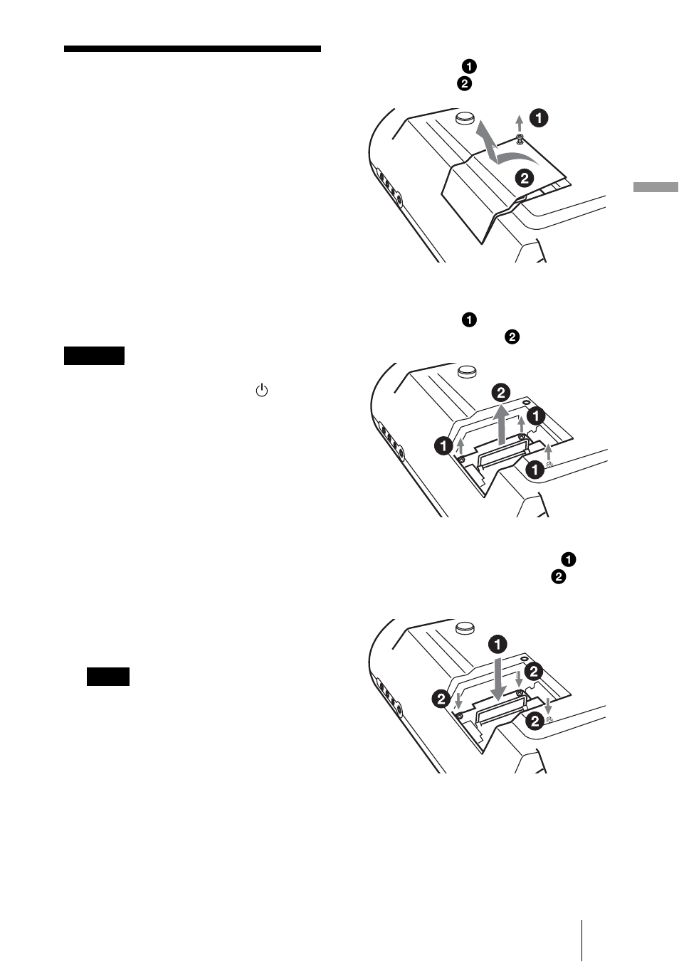 Replacing the lamp, S 49 | Sony VPL-HS51 User Manual | Page 49 / 68