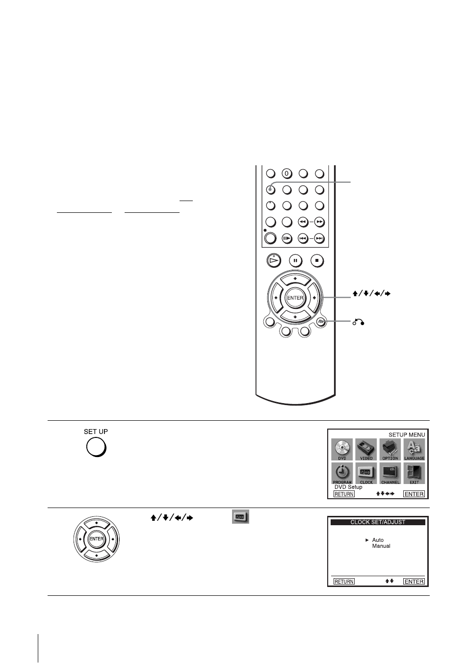 Using manual clock set | Sony HT-V1000DP User Manual | Page 22 / 108