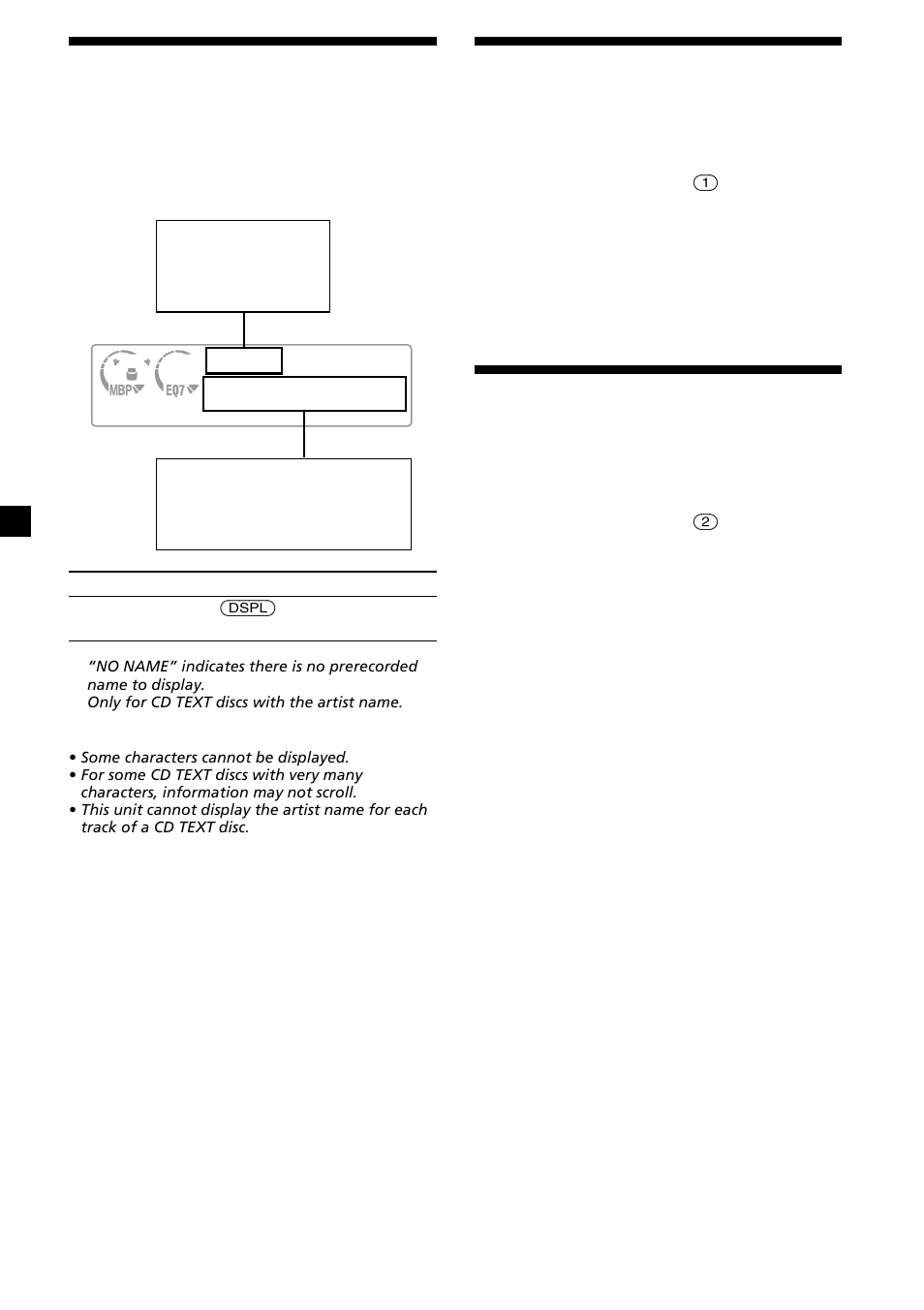 10 display items, Playing tracks repeatedly, Playing tracks in random order | Sony CDX-L630X User Manual | Page 10 / 44