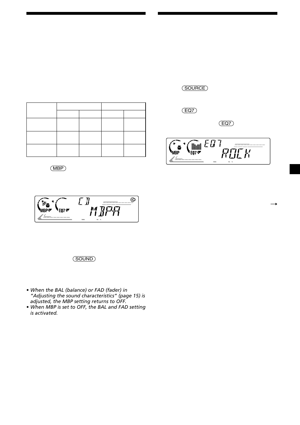 17 selecting the sound position, Setting the equalizer | Sony CDX-L630X User Manual | Page 17 / 44