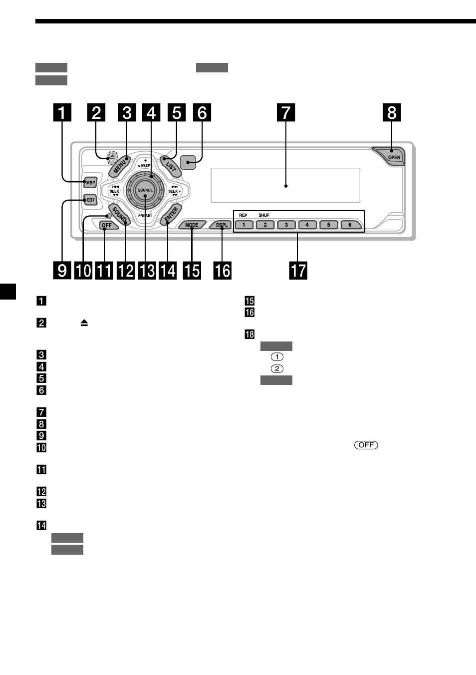 4localización de los controles | Sony CDX-L630X User Manual | Page 26 / 44