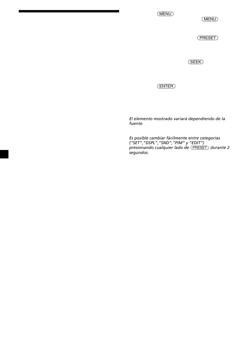 Cambio de los ajustes de sonido y visualización | Sony CDX-L630X User Manual | Page 38 / 44