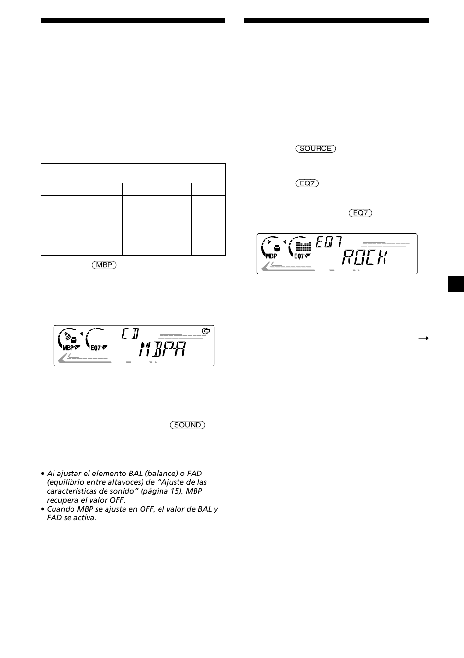 17 selección de la posición del sonido, Ajuste del ecualizador | Sony CDX-L630X User Manual | Page 39 / 44