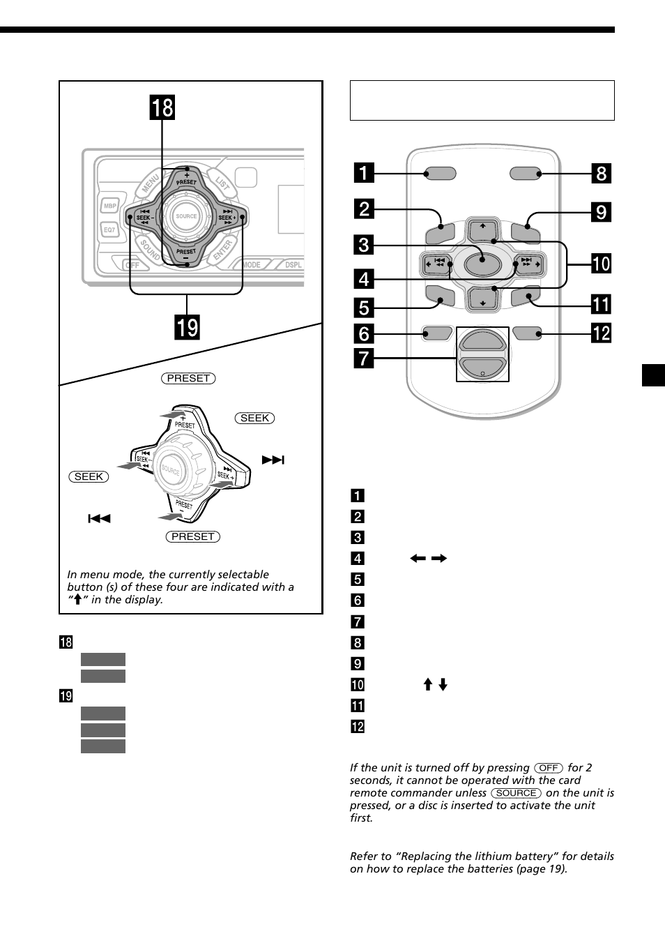 Card remote commander rm-x114 | Sony CDX-L630X User Manual | Page 5 / 44
