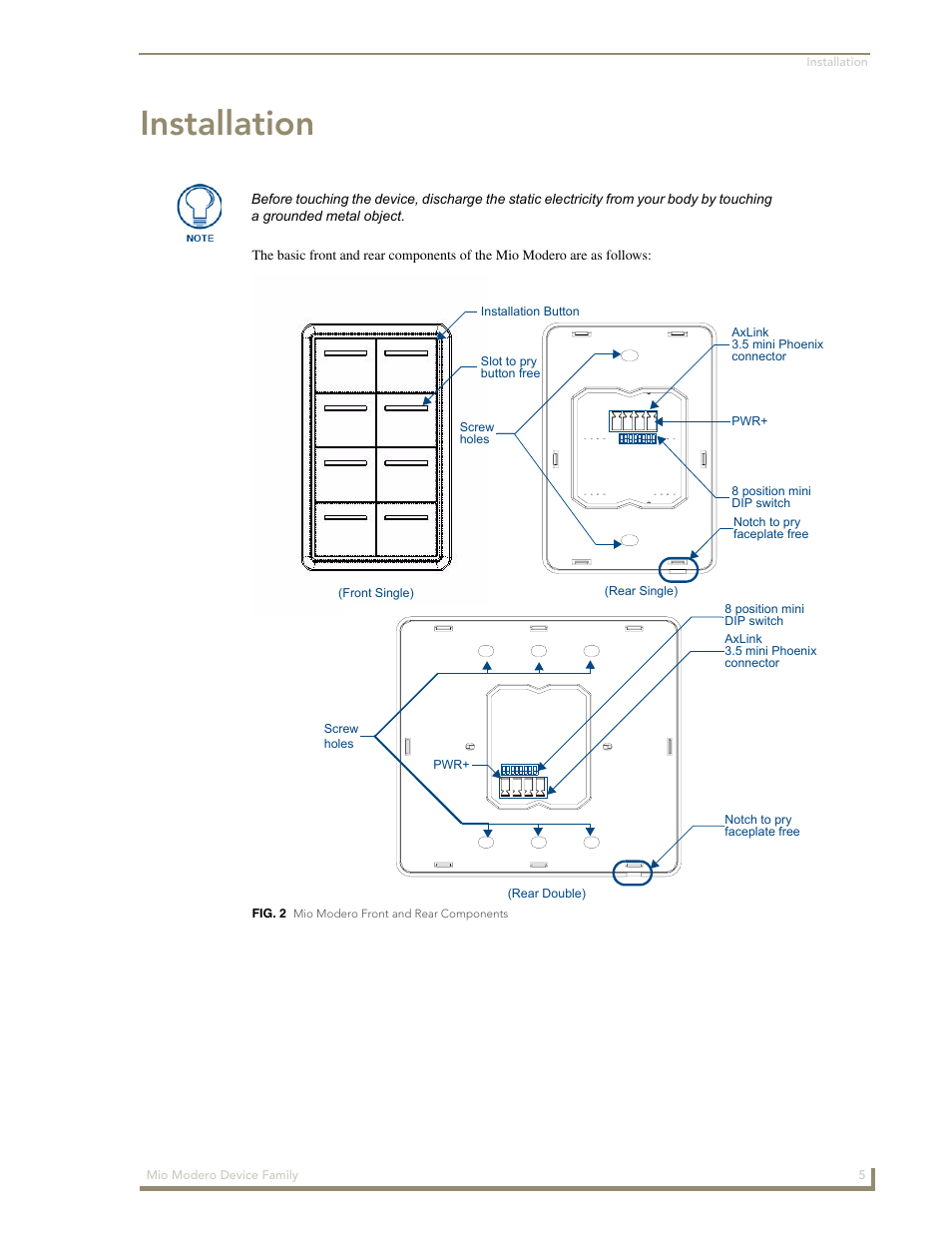 Installation | AMX Mio Modero Device Family User Manual | Page 9 / 28