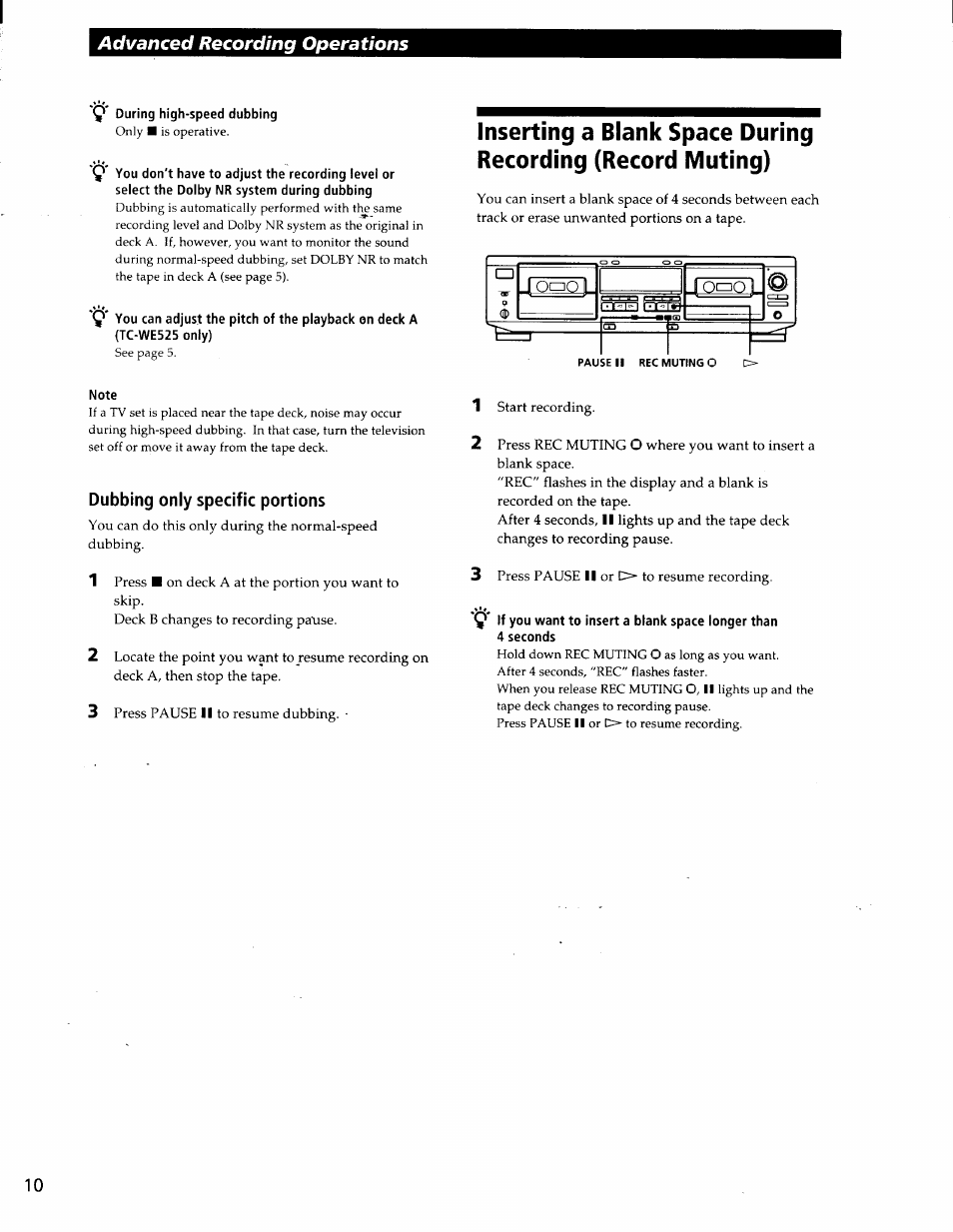 Sony TC-WE425 User Manual | Page 10 / 17