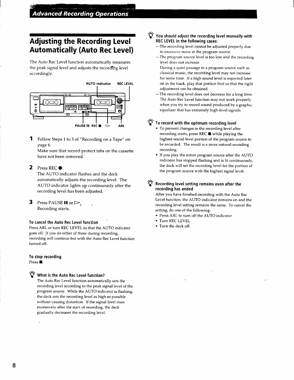 Sony TC-WE425 User Manual | Page 8 / 17