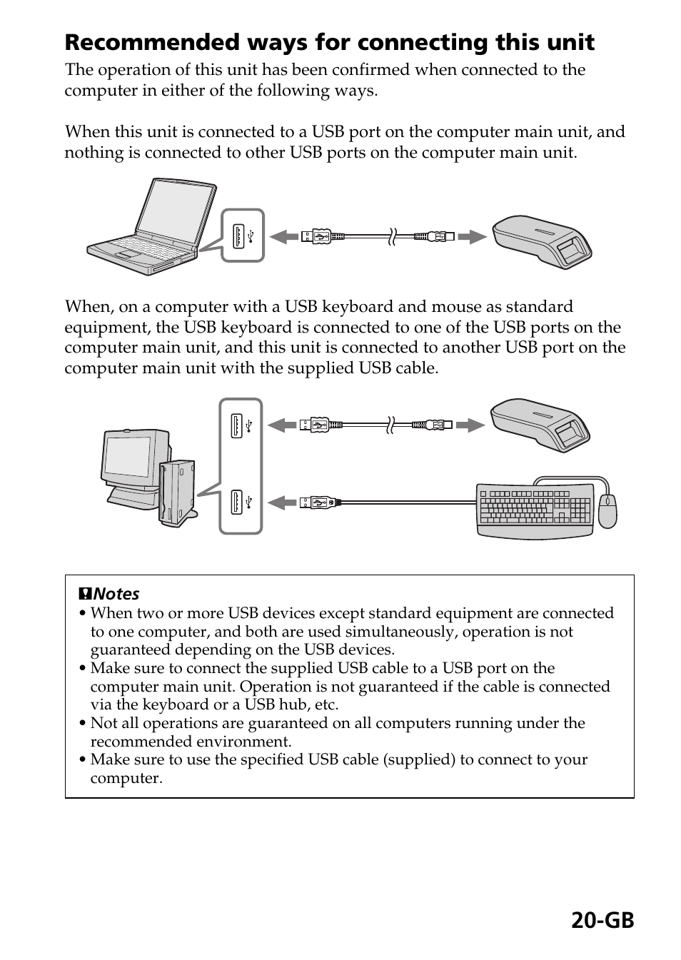 Gb recommended ways for connecting this unit | Sony MSAC-US40 User Manual | Page 20 / 43