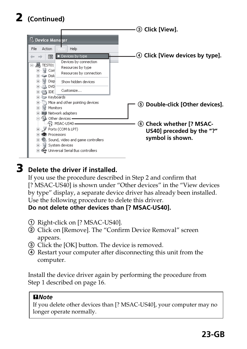 Sony MSAC-US40 User Manual | Page 23 / 43