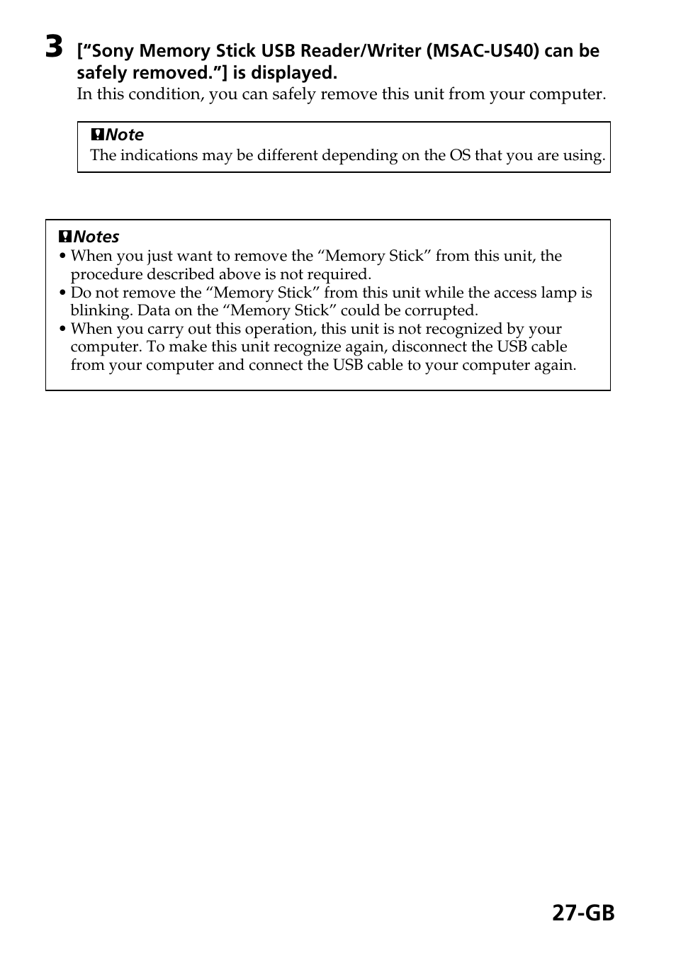 Sony MSAC-US40 User Manual | Page 27 / 43