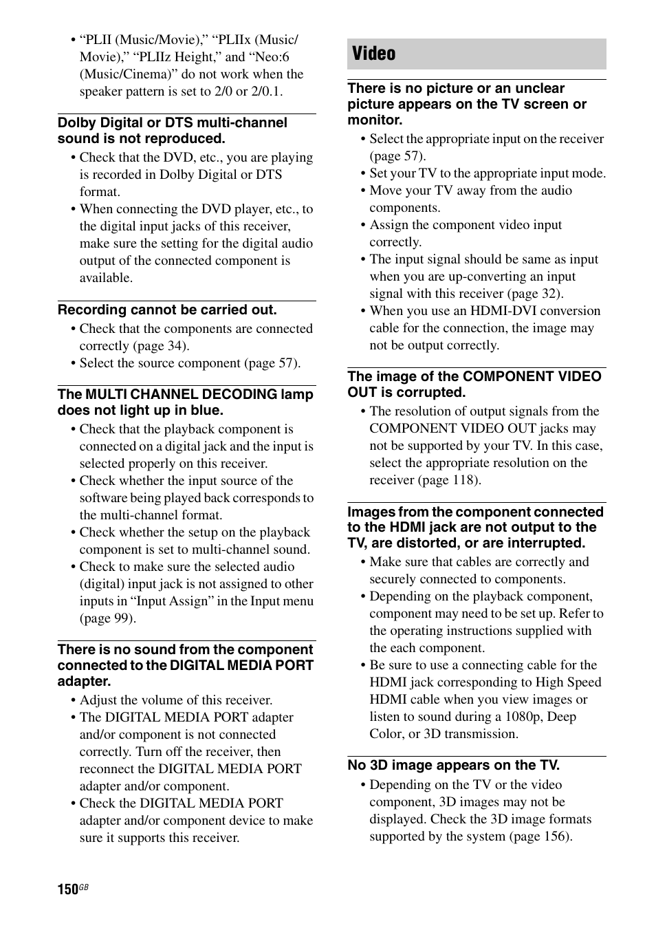 Video | Sony STR-DA3600ES User Manual | Page 150 / 162