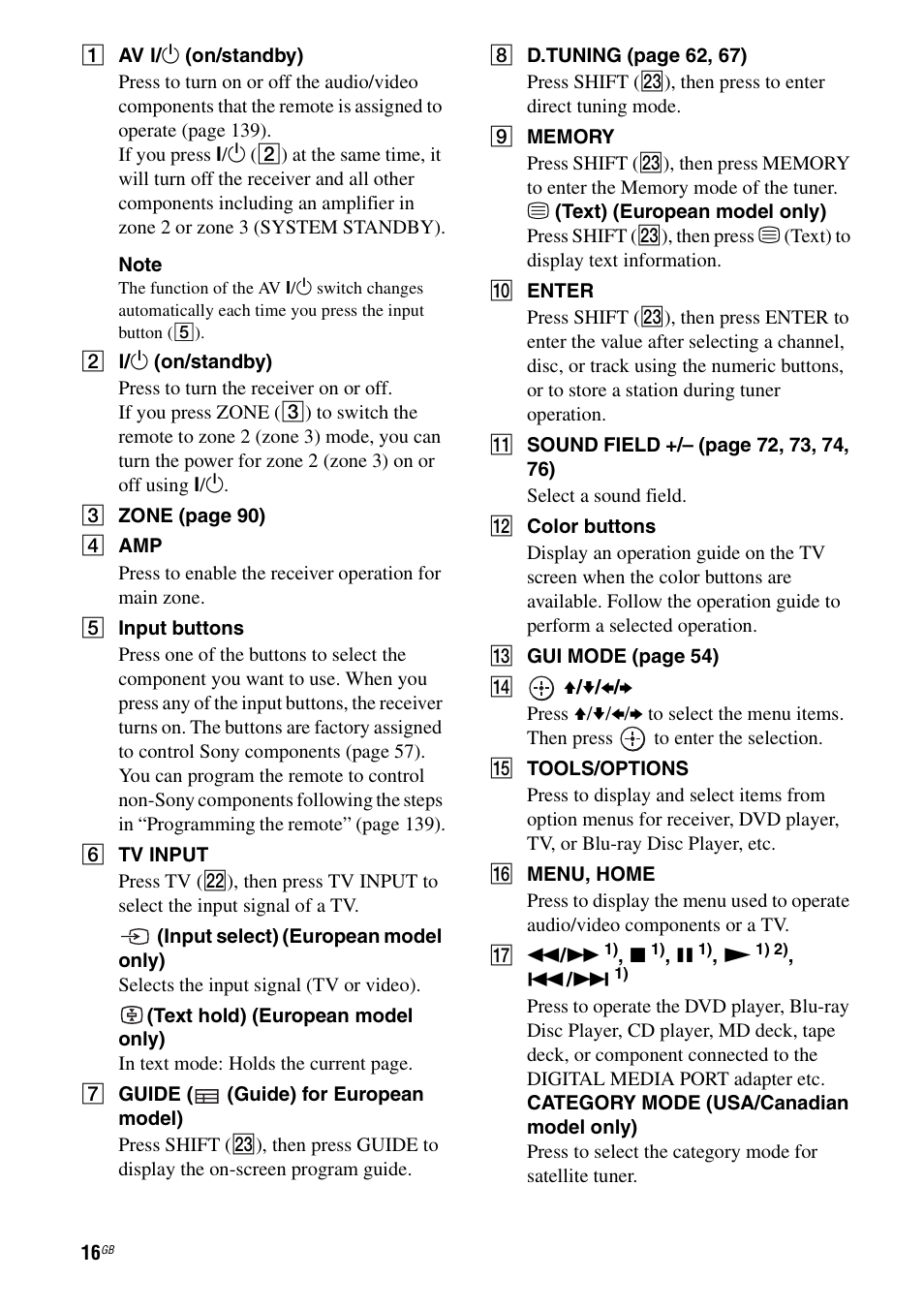 Sony STR-DA3600ES User Manual | Page 16 / 162