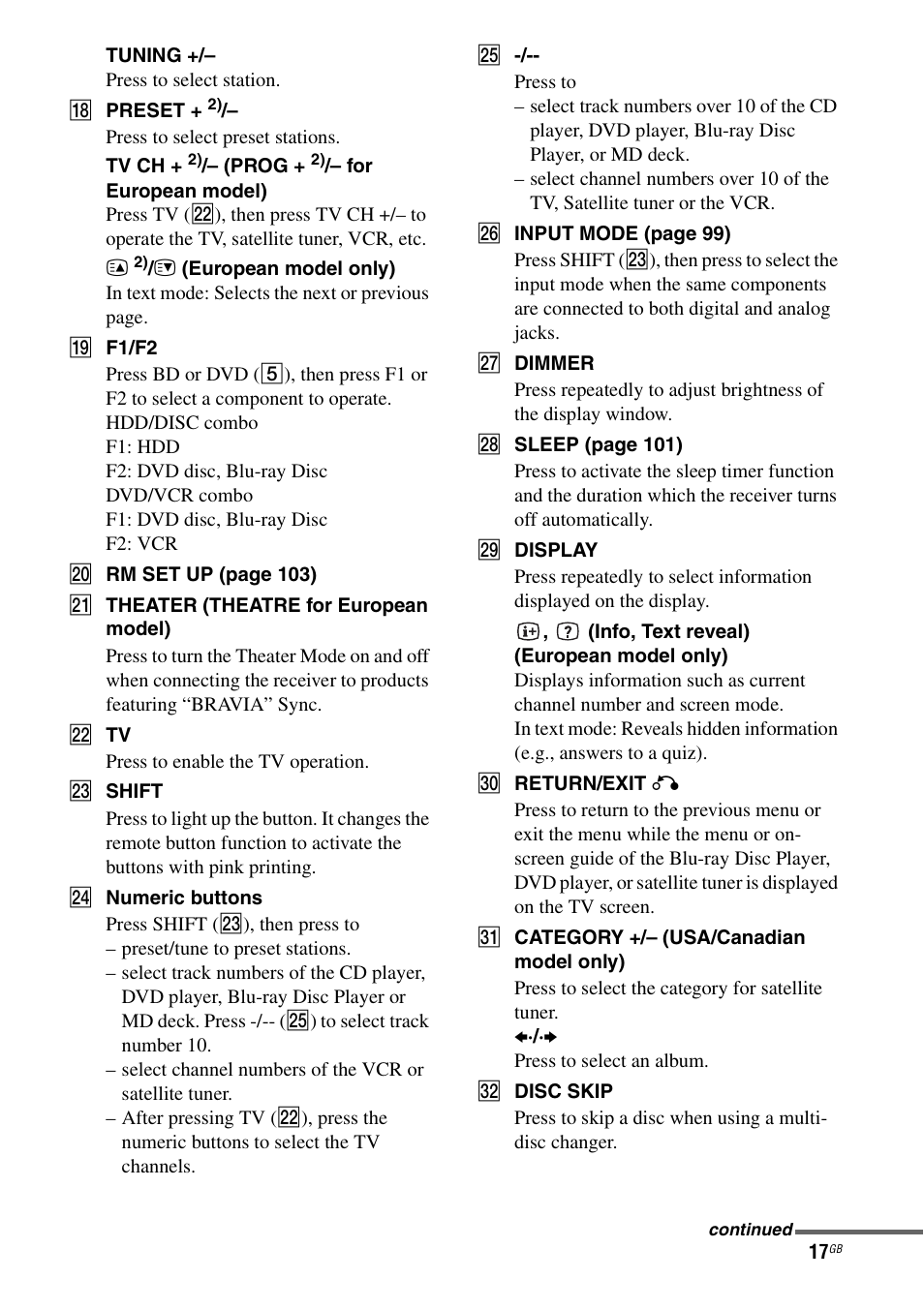 Sony STR-DA3600ES User Manual | Page 17 / 162