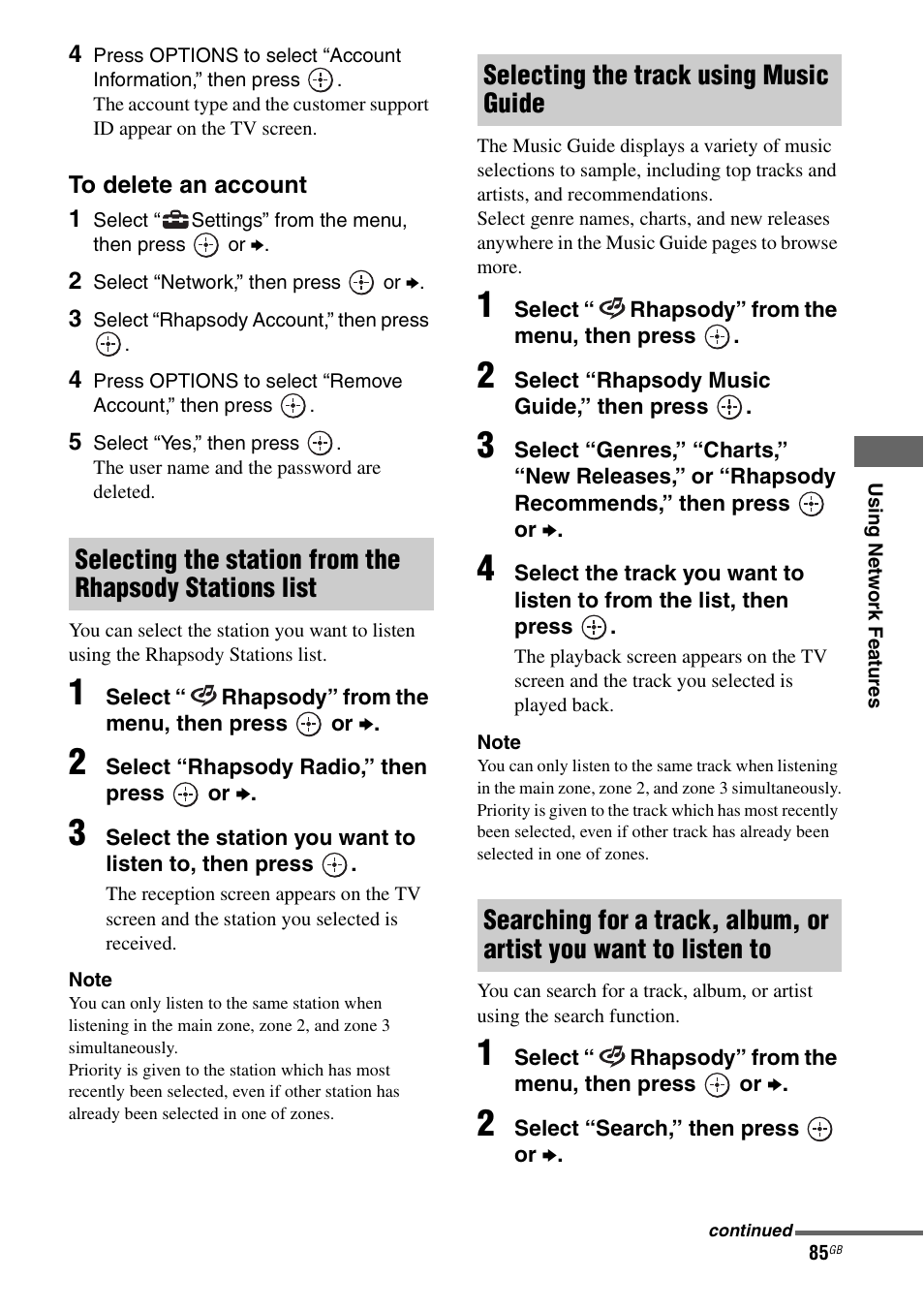 Sony STR-DA3600ES User Manual | Page 85 / 162