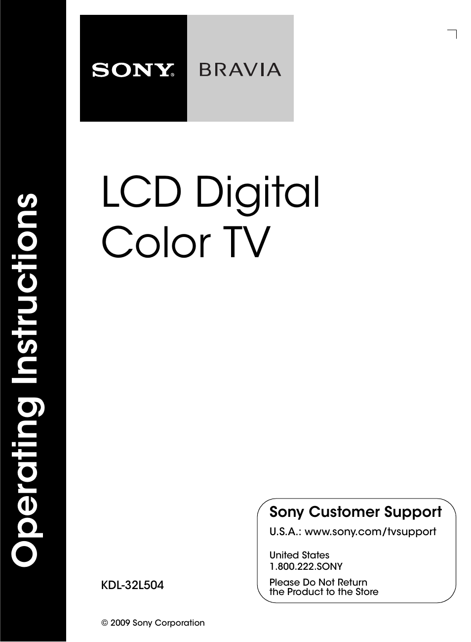 Sony KDL-32L504 User Manual | 48 pages