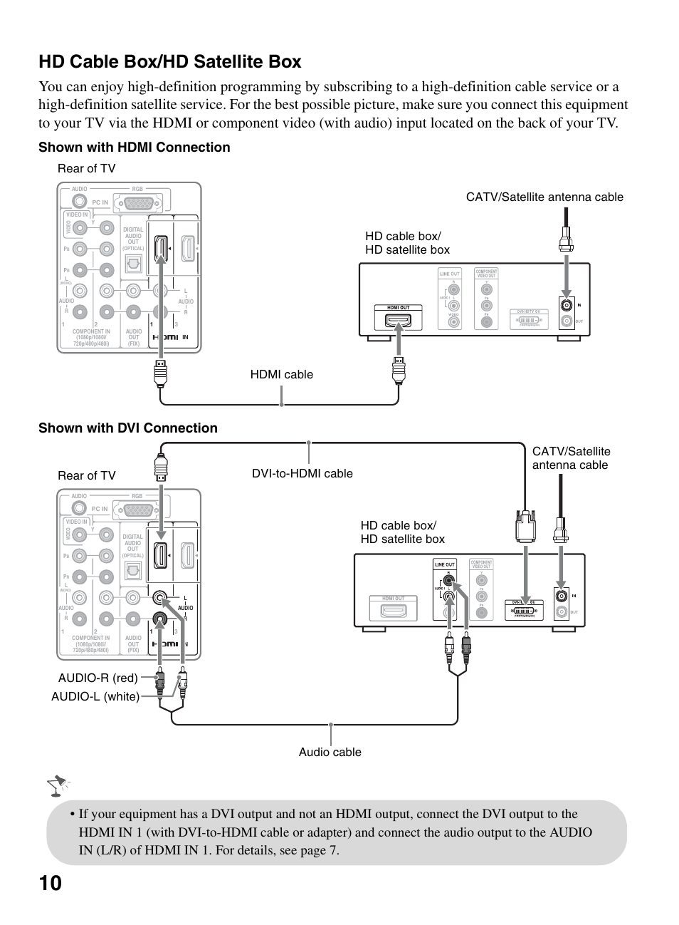 Hd cable box/hd satellite box | Sony KDL-32L504 User Manual | Page 10 / 48