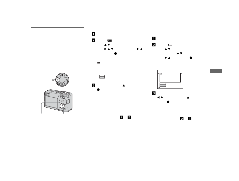 Creating or selecting a folder, Creating a new folder, Changing the recording folder | Sony DSC-W1 User Manual | Page 47 / 128