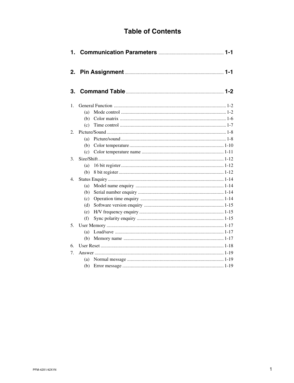 Sony PFM-42X1 User Manual | Page 3 / 26