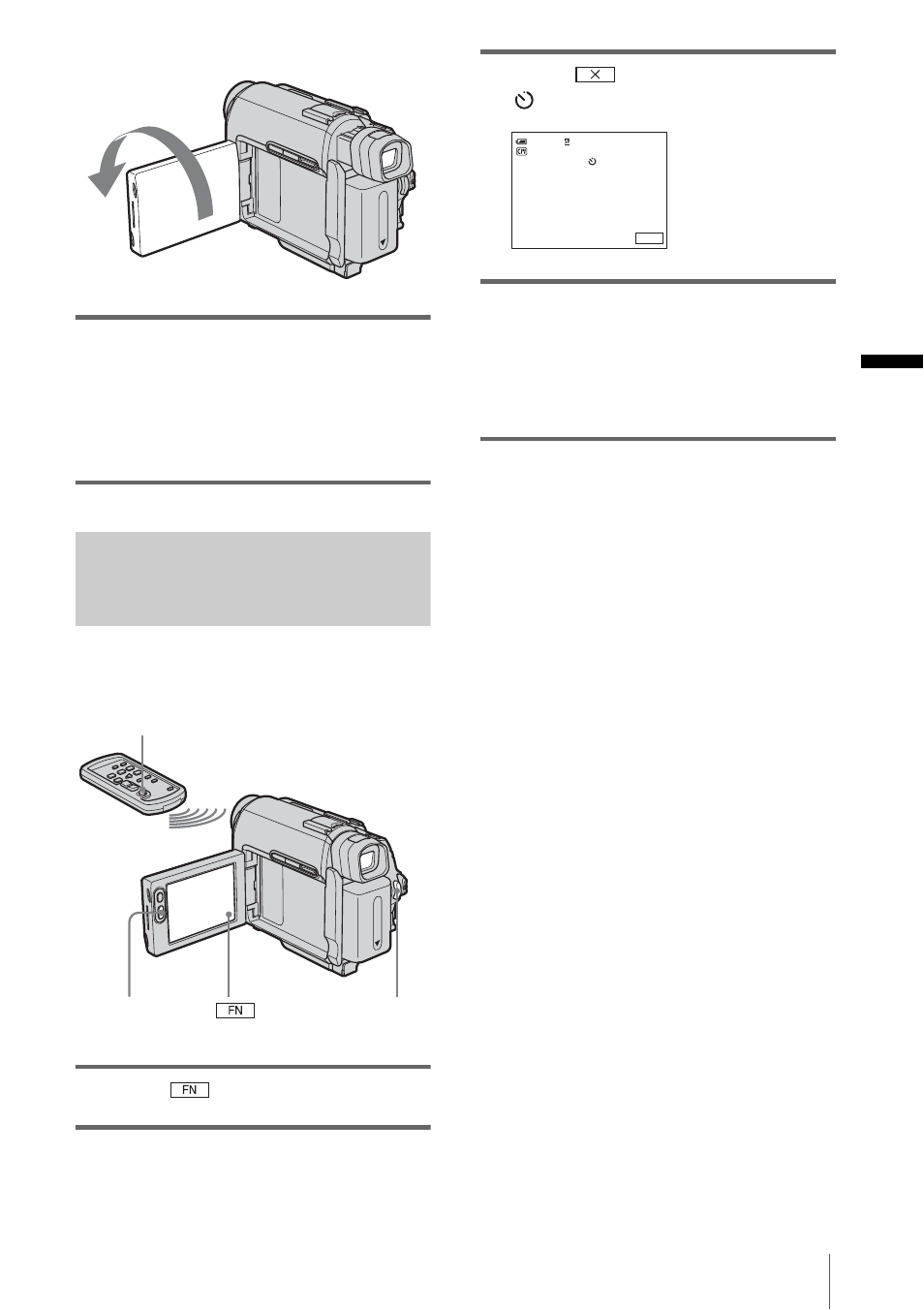 Using the self-timer | Sony DCR-HC20 User Manual | Page 23 / 100