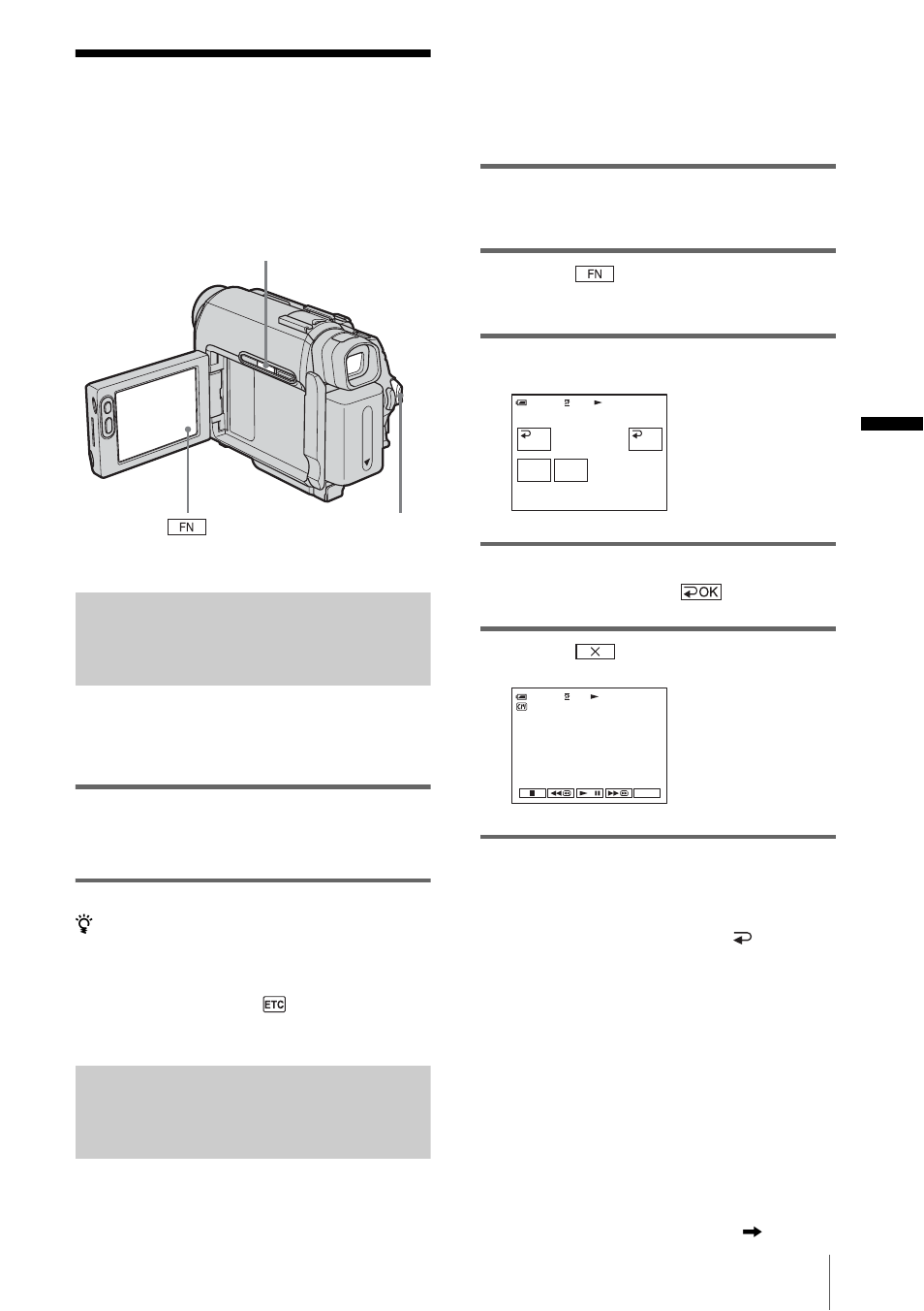 Various playback functions, Displaying the screen indicators, P. 37) | Pla yback, Camera settings data display | Sony DCR-HC20 User Manual | Page 37 / 100