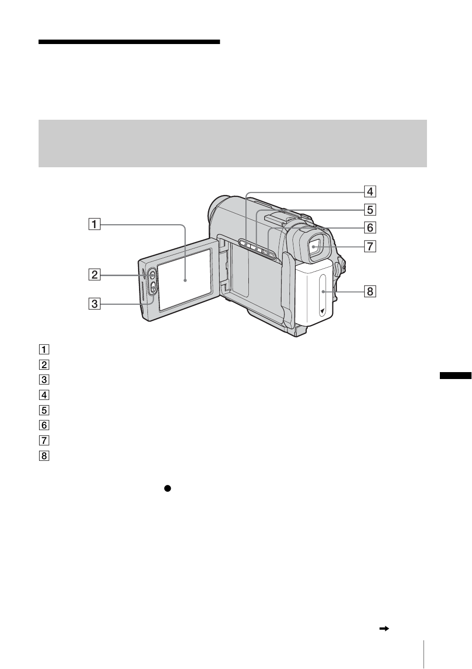 Quick reference, Identifying parts and controls, Camcorder | Sony DCR-HC20 User Manual | Page 91 / 100