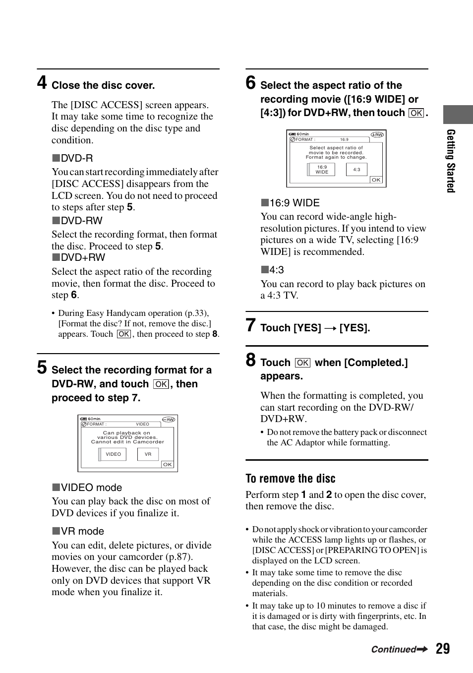 Step 4 | Sony DCR-DVD505 User Manual | Page 29 / 152