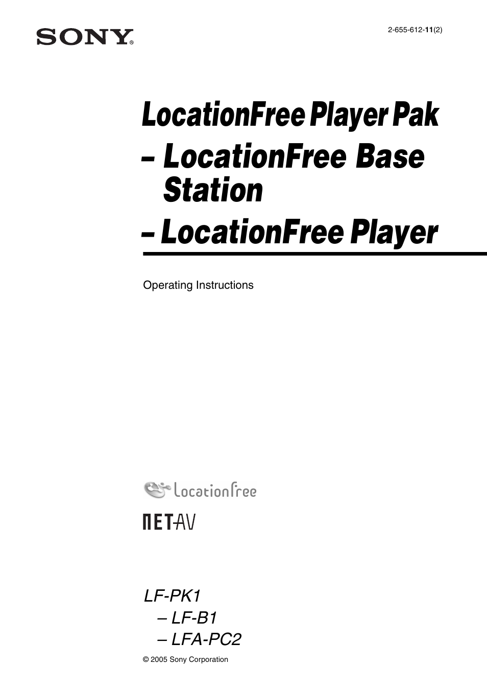 Sony LF-PK1 User Manual | 59 pages