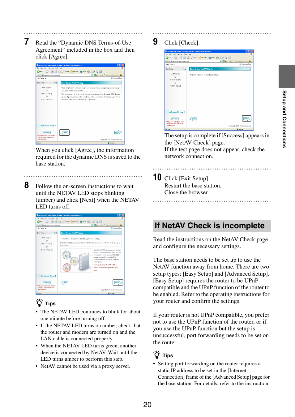 If netav check is incomplete | Sony LF-PK1 User Manual | Page 20 / 59