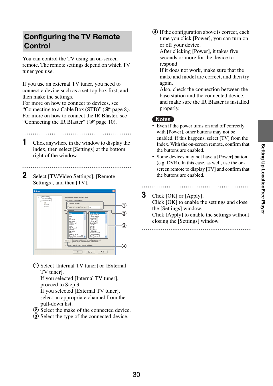 Configuring the tv remote control | Sony LF-PK1 User Manual | Page 30 / 59